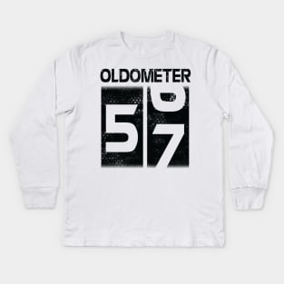 Oldometer Happy Birthday 57 Years Old Was Born In 1963 To Me You Papa Dad Mom Brother Son Husband Kids Long Sleeve T-Shirt